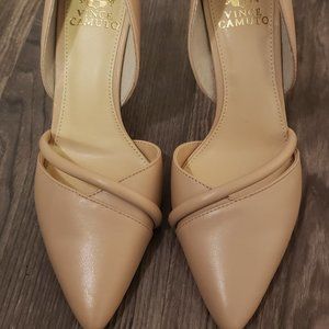 Vince Camuto Tan/Cream 7.5 Close-Toe Heels New